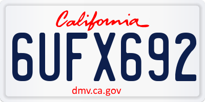 CA license plate 6UFX692