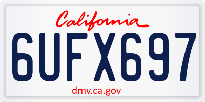 CA license plate 6UFX697