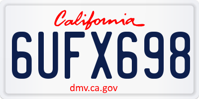 CA license plate 6UFX698