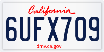 CA license plate 6UFX709