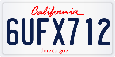 CA license plate 6UFX712