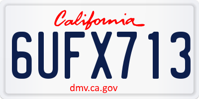 CA license plate 6UFX713