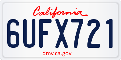 CA license plate 6UFX721