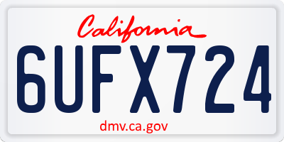 CA license plate 6UFX724