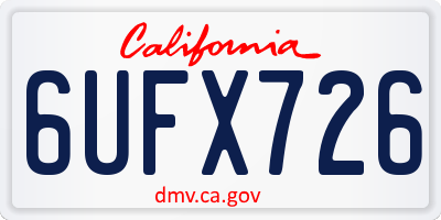 CA license plate 6UFX726