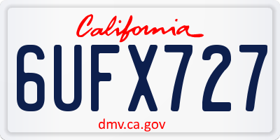 CA license plate 6UFX727