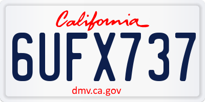 CA license plate 6UFX737