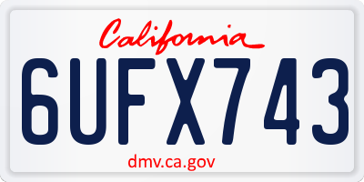 CA license plate 6UFX743
