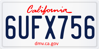 CA license plate 6UFX756