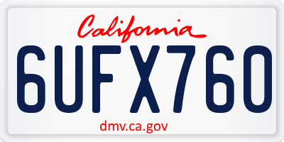 CA license plate 6UFX760