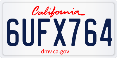 CA license plate 6UFX764