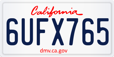 CA license plate 6UFX765