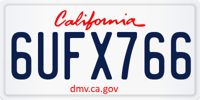 CA license plate 6UFX766