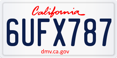CA license plate 6UFX787