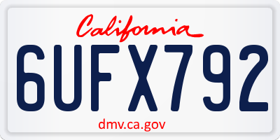 CA license plate 6UFX792