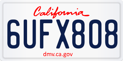 CA license plate 6UFX808