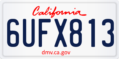 CA license plate 6UFX813