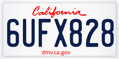 CA license plate 6UFX828