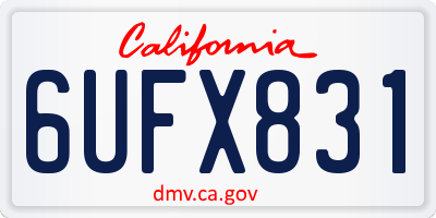CA license plate 6UFX831