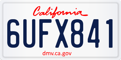 CA license plate 6UFX841
