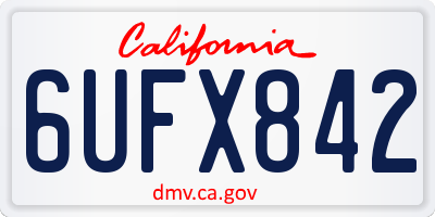 CA license plate 6UFX842