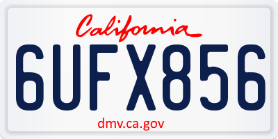 CA license plate 6UFX856