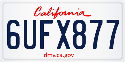 CA license plate 6UFX877