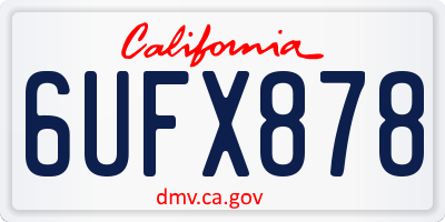 CA license plate 6UFX878