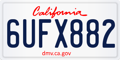 CA license plate 6UFX882