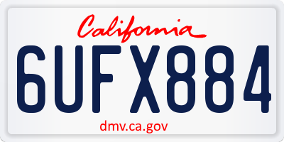 CA license plate 6UFX884