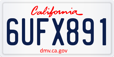 CA license plate 6UFX891