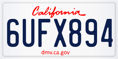 CA license plate 6UFX894