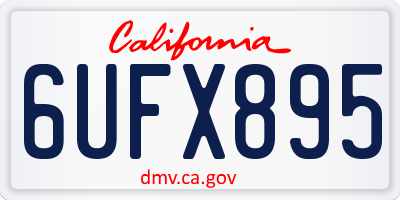 CA license plate 6UFX895