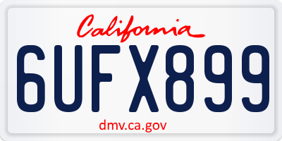 CA license plate 6UFX899