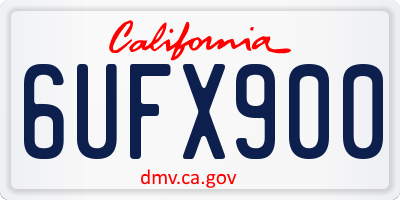 CA license plate 6UFX900
