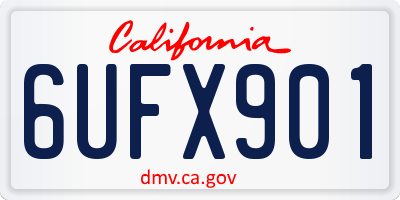 CA license plate 6UFX901