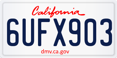 CA license plate 6UFX903