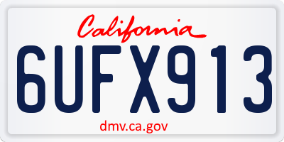 CA license plate 6UFX913