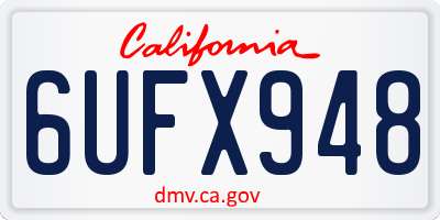 CA license plate 6UFX948