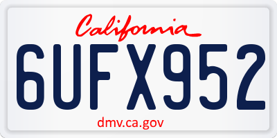 CA license plate 6UFX952