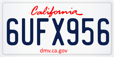 CA license plate 6UFX956