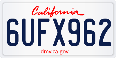 CA license plate 6UFX962