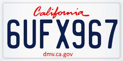CA license plate 6UFX967