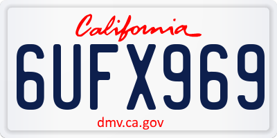 CA license plate 6UFX969