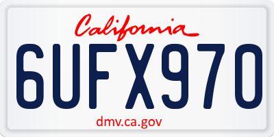 CA license plate 6UFX970