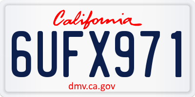 CA license plate 6UFX971