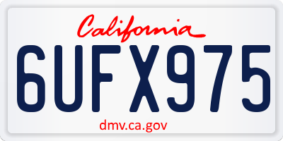 CA license plate 6UFX975