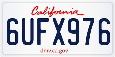 CA license plate 6UFX976