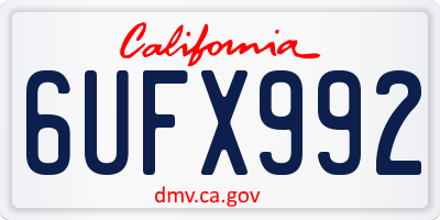 CA license plate 6UFX992