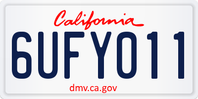 CA license plate 6UFY011